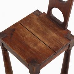 Brutalist French Oak Small Side Chair C 1940  - 4597563