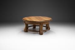 Brutalist Glazed Oak Side Table Belgium 1960s - 3327406