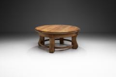 Brutalist Glazed Oak Side Table Belgium 1960s - 3327409