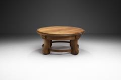Brutalist Glazed Oak Side Table Belgium 1960s - 3327410