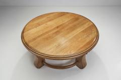 Brutalist Glazed Oak Side Table Belgium 1960s - 3327411