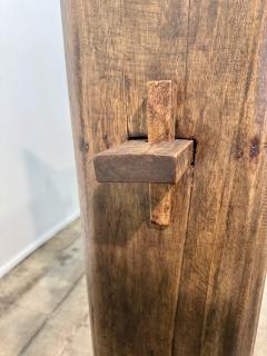 Brutalist Handcrafted Solid Wood Open Shelf Bookcase - 4557401