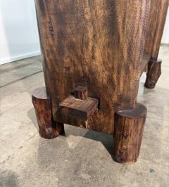 Brutalist Handcrafted Solid Wood Open Shelf Bookcase - 4557405