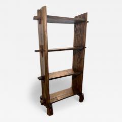 Brutalist Handcrafted Solid Wood Open Shelf Bookcase - 4559191