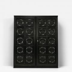 Brutalist Highboard in Black Oak Belgium 1970s - 3100465