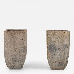 Brutalist Inspired Pair of Mixed Stone Planters 20th Century - 3152226