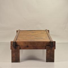 Brutalist Knotted Pine Low Coffee Table - 4358710