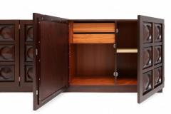 Brutalist Mahogany Credenza - 441829