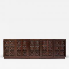 Brutalist Mahogany Credenza - 445906