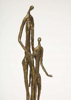 Brutalist Metal Figurative Couple Sculpture - 1832412
