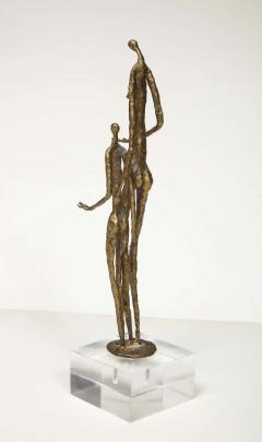 Brutalist Metal Figurative Couple Sculpture - 1832428