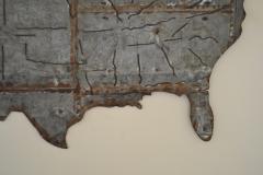Brutalist Metal USA Map Wall Sculpture - 2177736