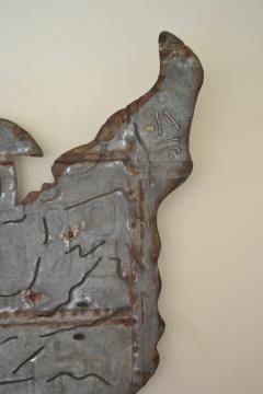 Brutalist Metal USA Map Wall Sculpture - 2177738