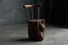 Brutalist Monoxyle Chair France 1970s - 3954535