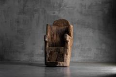 Brutalist Monoxylite Throne Chair France 19th Century - 4271576