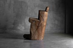 Brutalist Monoxylite Throne Chair France 19th Century - 4271585