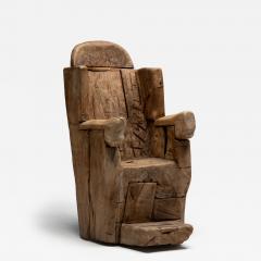 Brutalist Monoxylite Throne Chair France 19th Century - 4277021
