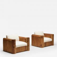 Brutalist Naive Lounge Chairs France 1940s - 3663495