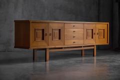 Brutalist Oak Buffet Belgium 1960s - 4289754