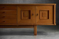 Brutalist Oak Buffet Belgium 1960s - 4289755