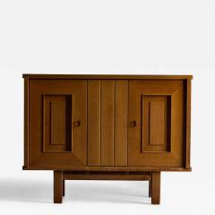 Brutalist Oak Cabinet Belgium 1960s - 4290677
