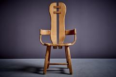 Brutalist Oak Chair from De Puydt - 3857649