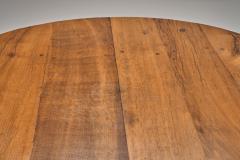 Brutalist Oak Coffee Table with Chiseled Side Pattern The Netherlands 1970s - 4584541