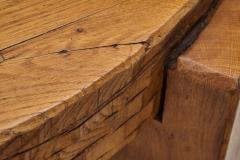 Brutalist Oak Coffee Table with Chiseled Side Pattern The Netherlands 1970s - 4584543