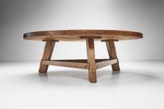 Brutalist Oak Coffee Table with Triangular Legs Europe ca 1950s - 3386148