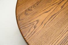 Brutalist Oak Coffee Table with Triangular Legs Europe ca 1950s - 3386151
