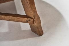 Brutalist Oak Coffee Table with Triangular Legs Europe ca 1950s - 3386152