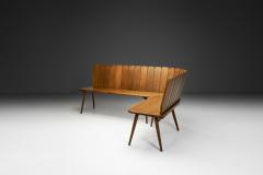 Brutalist Oak Corner Bench Europe Second half of the 20th Century - 4358043