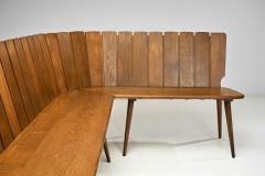 Brutalist Oak Corner Bench Europe Second half of the 20th Century - 4358046