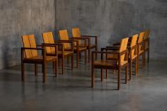 Brutalist Oak Dining Chairs France 1970s - 4593837