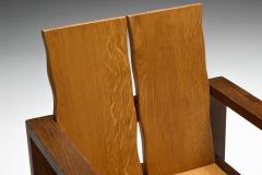 Brutalist Oak Dining Chairs France 1970s - 4593878