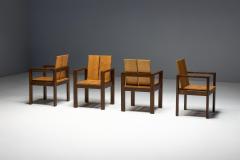 Brutalist Oak Dining Chairs France 1970s - 4593906