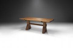 Brutalist Oak Dining Table by The Puydt Belgium 1970s - 2294804