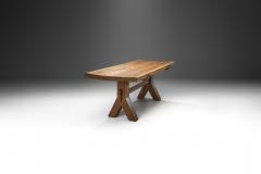 Brutalist Oak Dining Table by The Puydt Belgium 1970s - 2294807