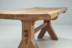 Brutalist Oak Dining Table by The Puydt Belgium 1970s - 2294808