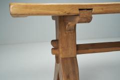 Brutalist Oak Dining Table by The Puydt Belgium 1970s - 2294813