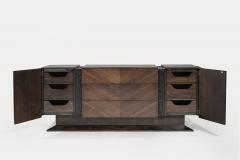 Brutalist Oak Walnut Bookmatched Dresser C 1950s - 3797398