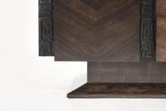 Brutalist Oak Walnut Bookmatched Dresser C 1950s - 3797404