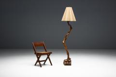 Brutalist Organic Wood Floor Lamp France 1970s - 4593893