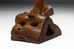 Brutalist Organic Wood Floor Lamp France 1970s - 4593903