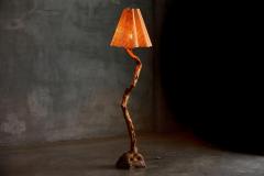 Brutalist Organic Wood Floor Lamp France 1970s - 4593949