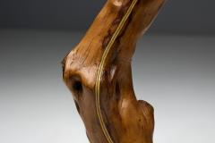 Brutalist Organic Wood Floor Lamp France 1970s - 4593965