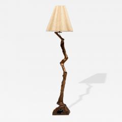 Brutalist Organic Wood Floor Lamp France 1970s - 4594764