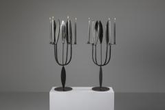 Brutalist Pair of Candelabras with Mirrors 1970s - 1918642