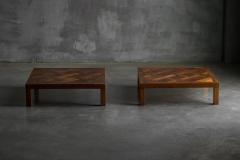 Brutalist Parquet Coffee Table France 1970s - 4364288