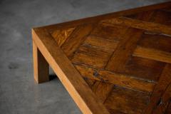 Brutalist Parquet Coffee Table France 1970s - 4364293